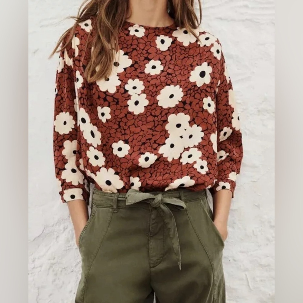 BA&SH Bali Floral Print Blouse - Red SZ 0 Used lightly